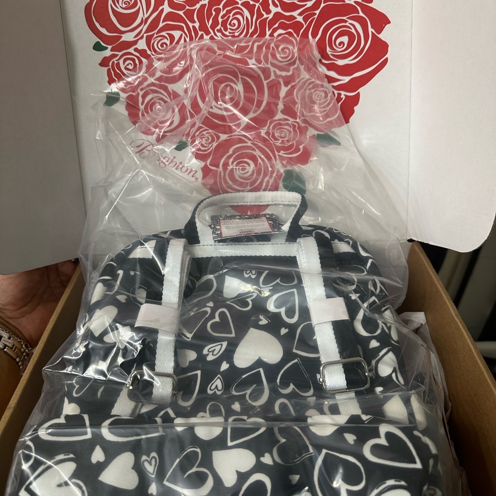 Brighton Black and White Heart Backpack